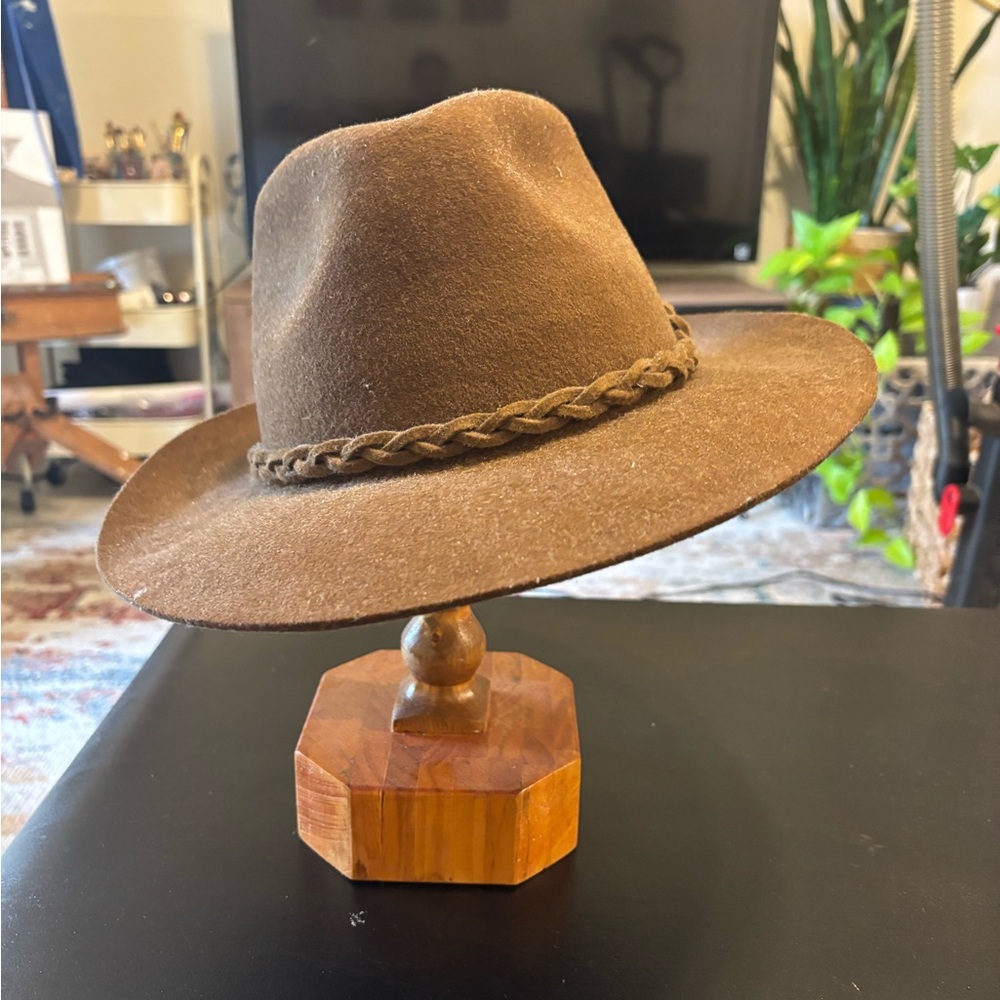 Classic Brown Fedora Hat unisex, from Peru wide brim